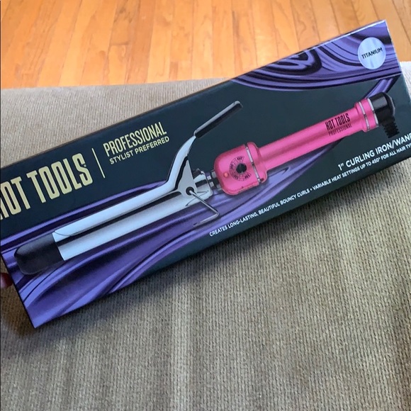BRAND NEW: 1” Hot Tools Pink Titanium Curling Iron - Picture 2 of 7